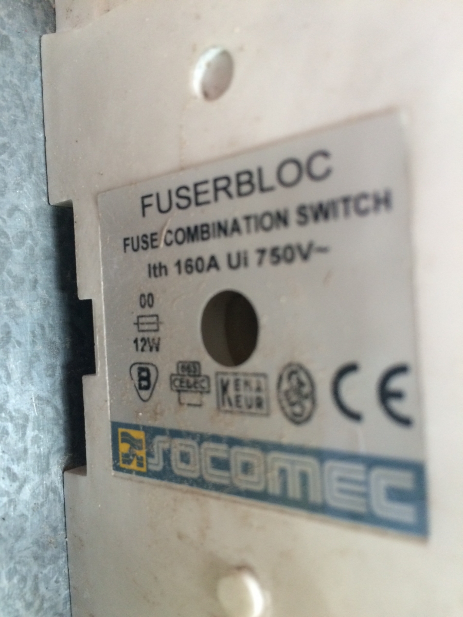 Socomec Fuserbloc 160 ampere schakelaar 2-polig 12x